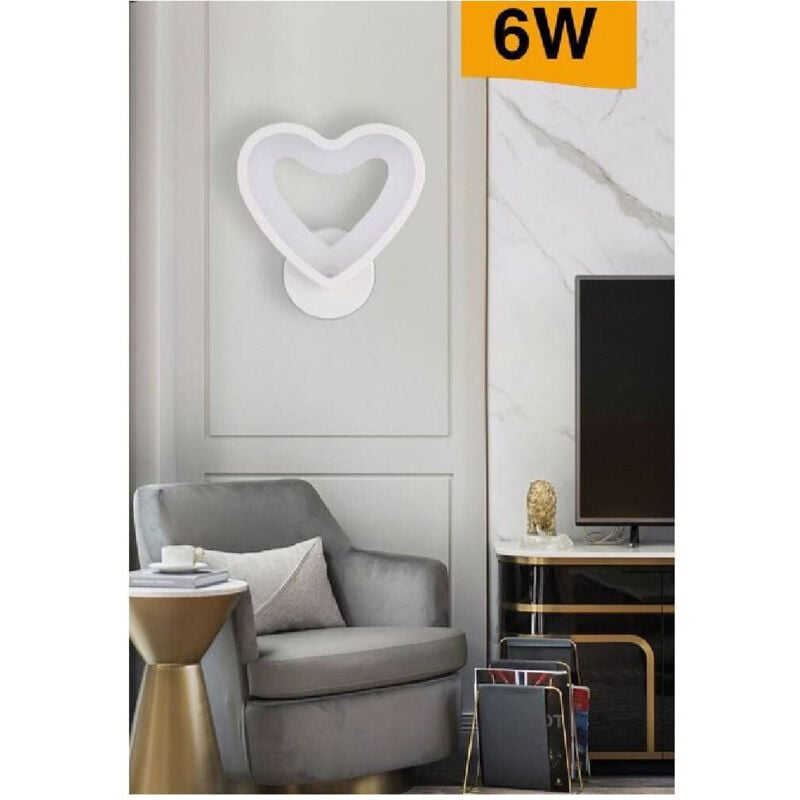 foto del prodotto applique led forma cuore 6 w a parete abat jour 3 modalità di colore luce e28-3c - - trade shop traesio