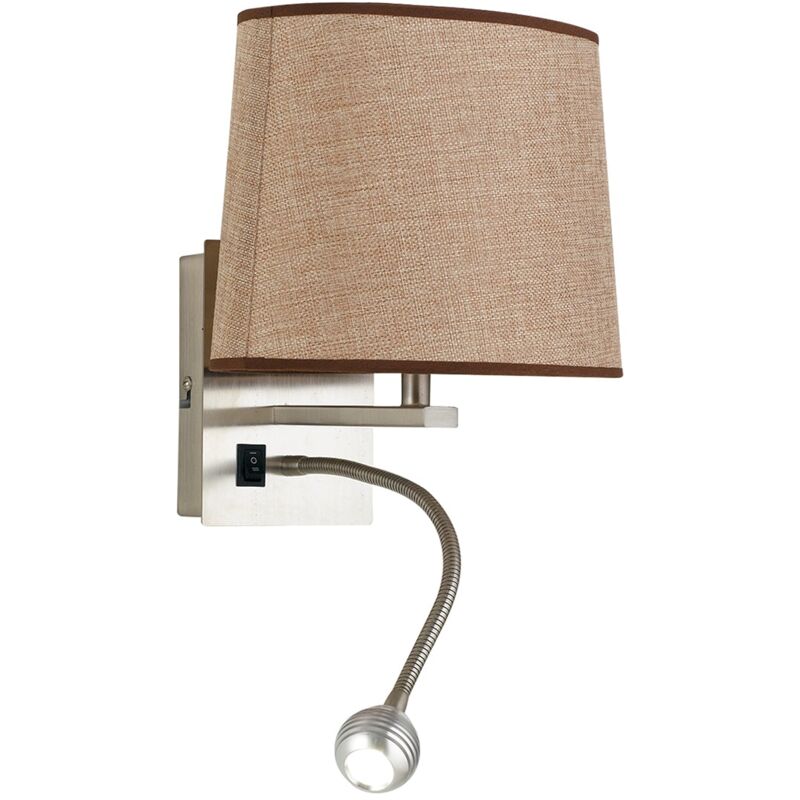 foto del prodotto applique led helly in tessuto ecr con braccio flessibile con attacco e14