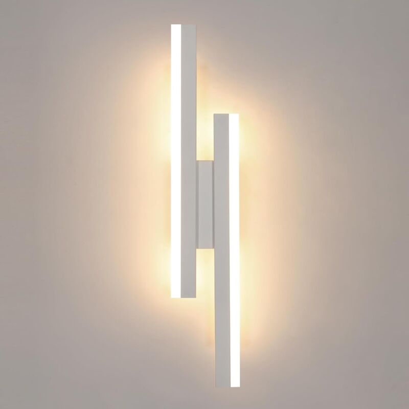 foto del prodotto applique led in acrilico goeco design nordico, bianco, 40x9,5x4 cm, 16w, luce tricolore, per spazi moderni