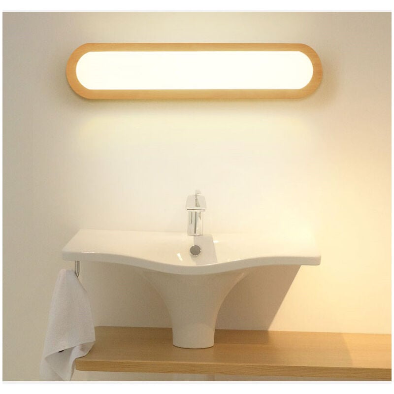 foto del prodotto applique led in legno massello applique da interno applique soggiorno camera da letto scale applique da bagno bianco caldo 55 cm 