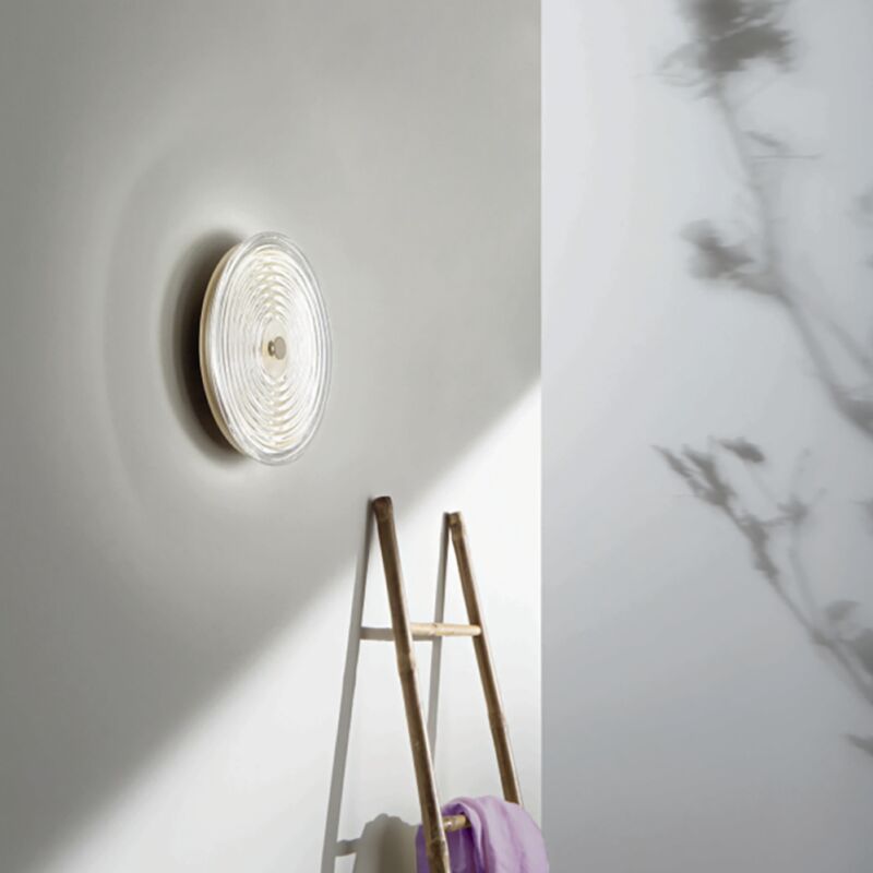 foto del prodotto applique led jokey d28 cm in metallo e vetro decorato trasparente