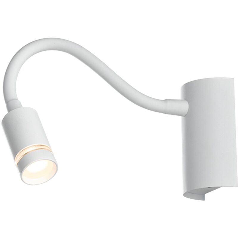 foto del prodotto applique led kepler in metallo bianco con braccio flessibile 3w 3000k luce calda 