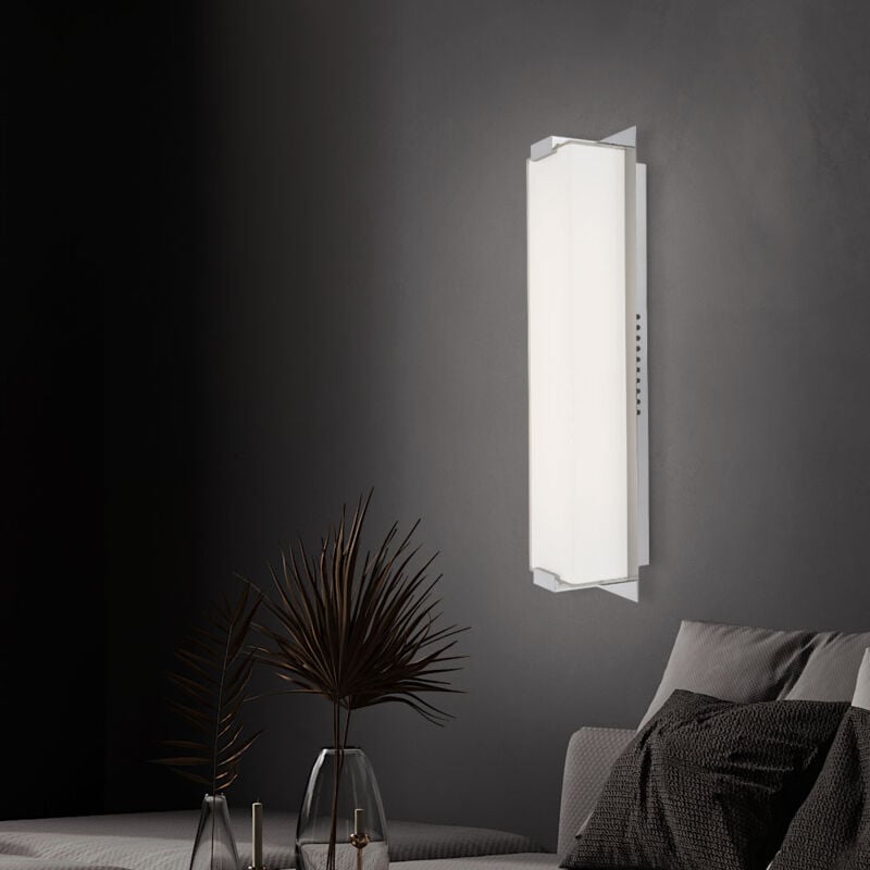 foto del prodotto applique led lampada da parete in vetro cromato 43 cm soggiorno camera da letto sala da pranzo