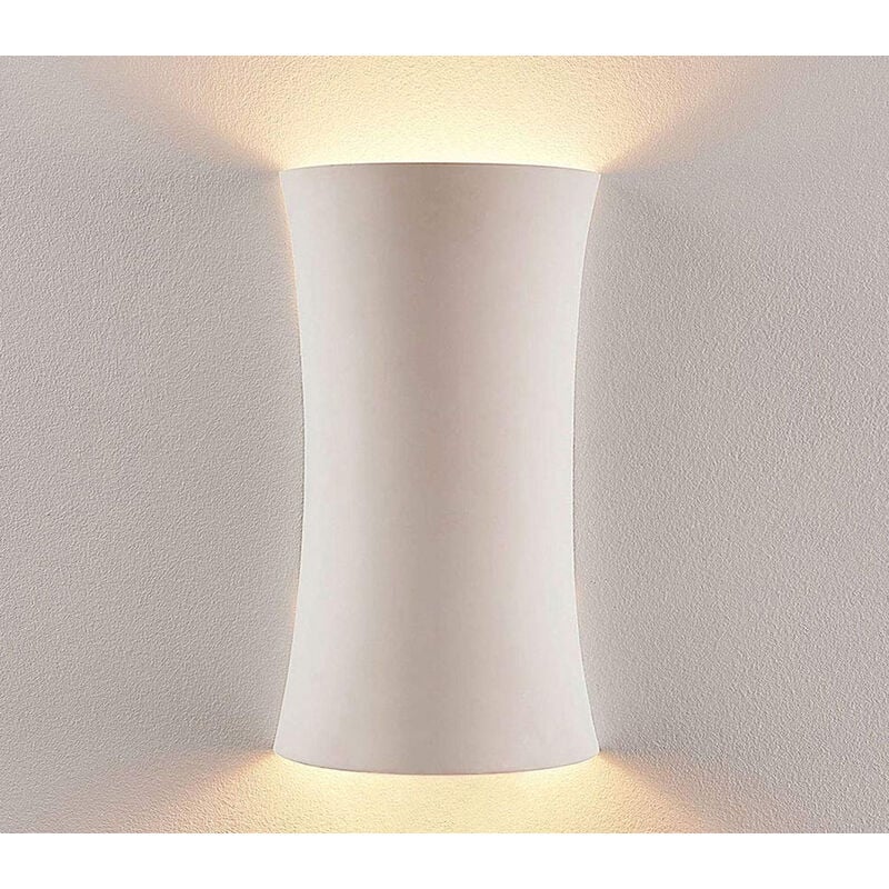 foto del prodotto applique led lampada da parete moderno gesso bianco cilindro doppia luce gs 5023