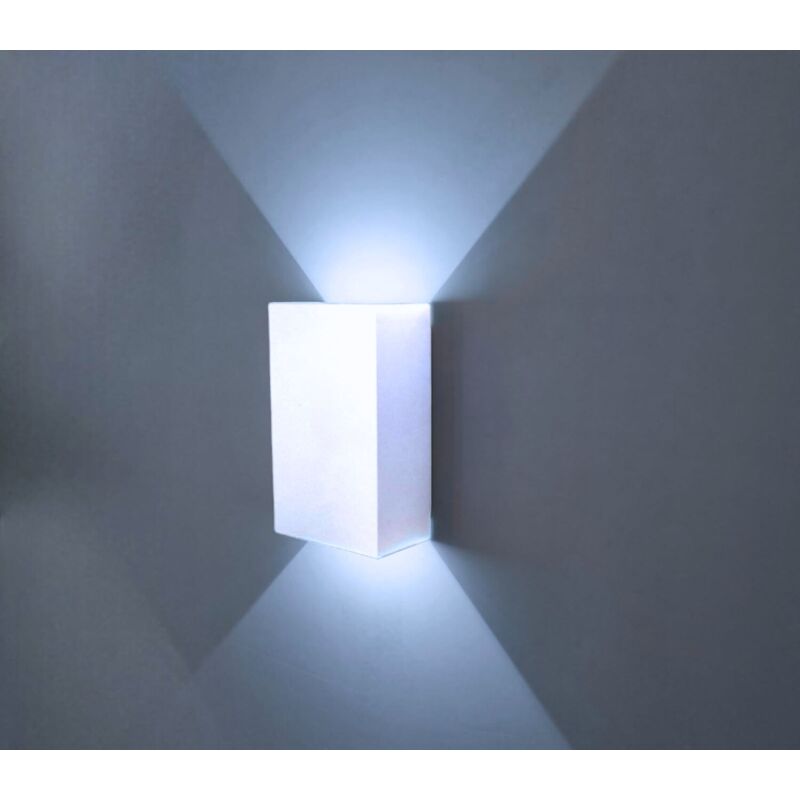 foto del prodotto applique led lampada parete 6w rettangolare luce fredda interno esterno