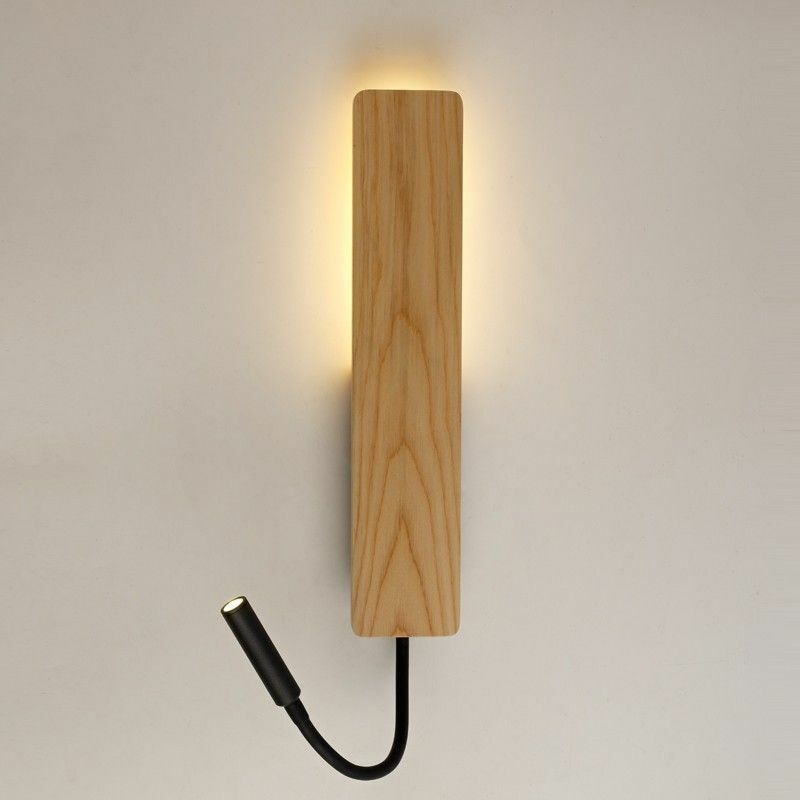 foto del prodotto applique led legno renoir 5w 3w con usb cr 43 162 08 116