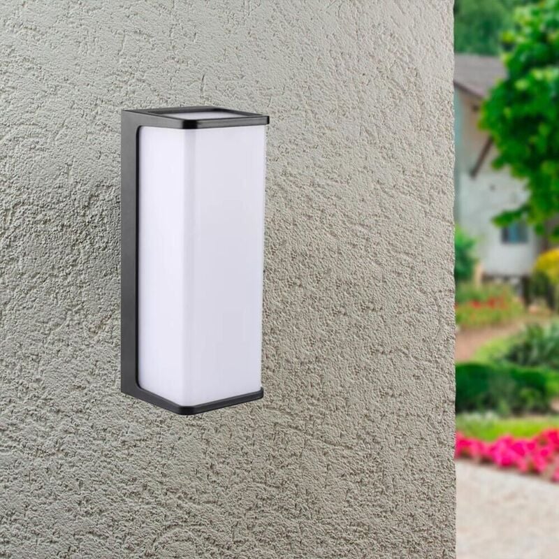 foto del prodotto applique led luce bianca lampada da muro 10 watt interno esterno ip65 nero