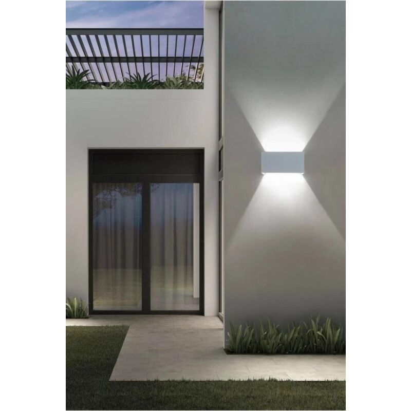 foto del prodotto applique led luce bianca lampada da parete doppia emissione faretto 24 w bianco