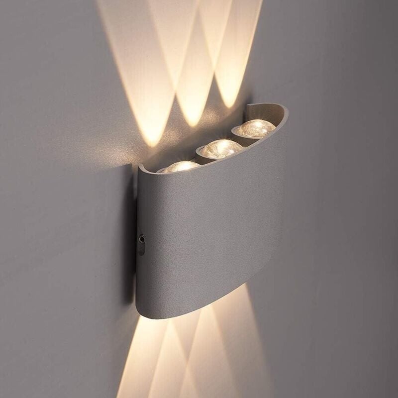 foto del prodotto applique led luce calda faretto 16 w lampada da parete esterno 6 cob es68gc