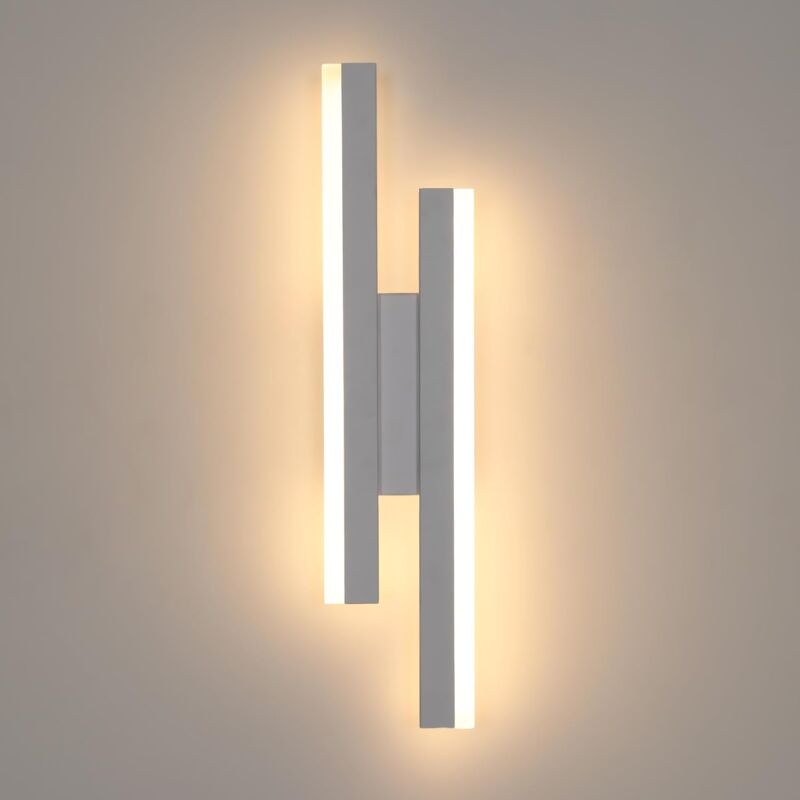 foto del prodotto applique led moderna goeco, 16w 1800lm, bianco caldo 3000k, paralume in acrilico e metallo per soggiorno, camera da letto, scale, corridoio bianco 