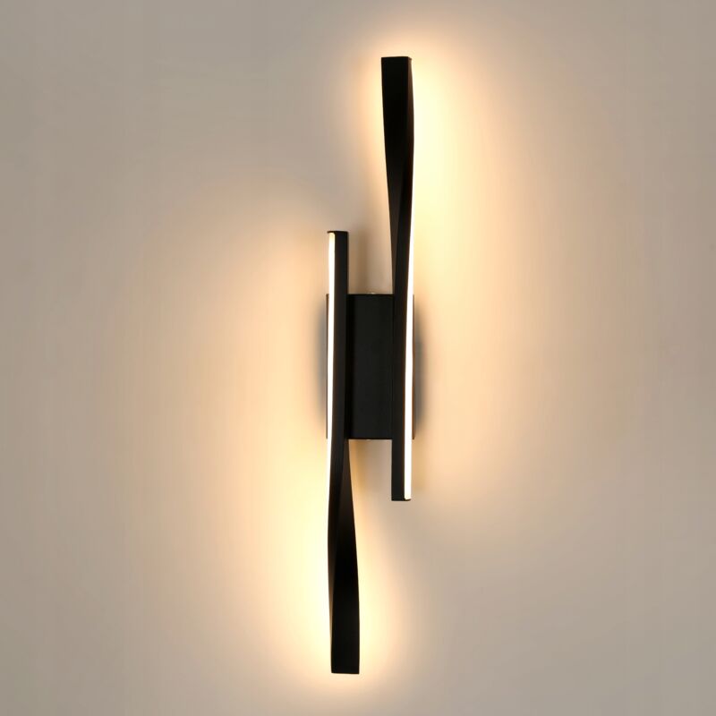 foto del prodotto applique led moderna goeco 16w 1800lm, nero, paralume in acrilico per soggiorno, camera da letto, corridoio, scale, bagno, bianco caldo 3000k classe