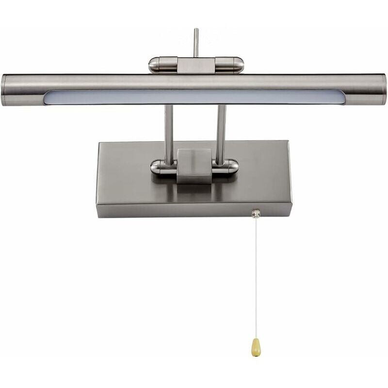 foto del prodotto applique led per bagno con interruttore a tirante, specchio orientabile ip44, 4000k 35cm 6w bianco