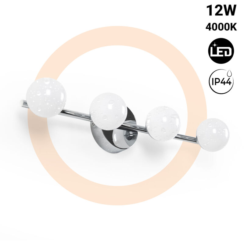 foto del prodotto applique led per bagno sfere frontali 12w 4000k