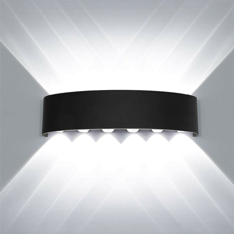 foto del prodotto applique led per interno, 12w moderna lampada da parete in alluminio, ip65 up down lampada per corridoio cucina isaland camera da letto scala