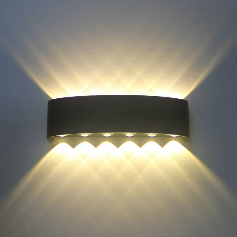 foto del prodotto applique led per interno, 12w moderna lampada da parete in alluminio, ip65 up down lampada per corridoio cucina isaland camera da letto scala