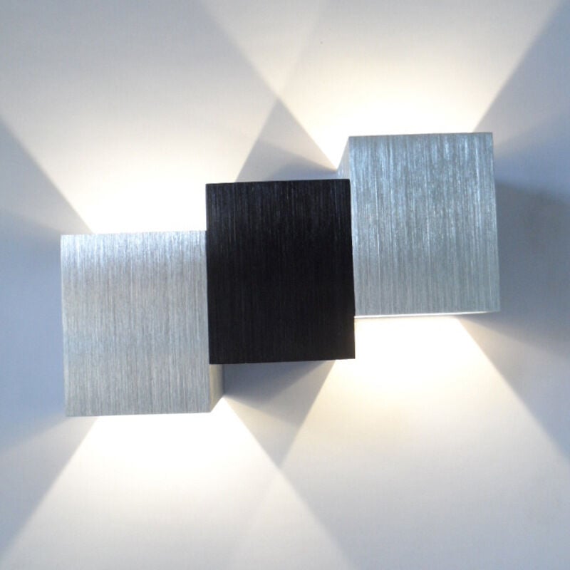 foto del prodotto applique led per interno, 6w 4 luci moderna lampada da parete in alluminio, lampada angolo del fascio regolabile per corridoio cucina isaland camera