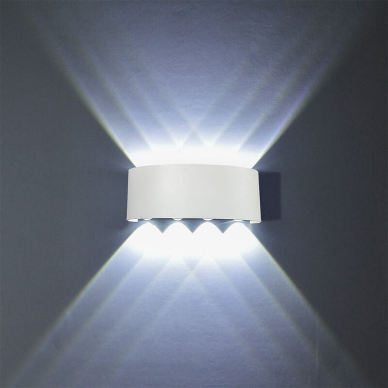 foto del prodotto applique led per interno, 8w moderna lampada da parete in alluminio, ip65 up down lampada per corridoio cucina isaland camera da letto scala