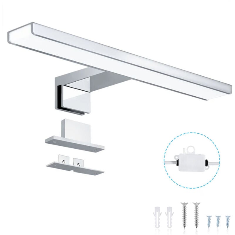 foto del prodotto applique led per specchio, plafoniera lampada a morsetto, luce per trucco, led integrato in modo permanente, 30 cm luce neutra 4000k con scatola