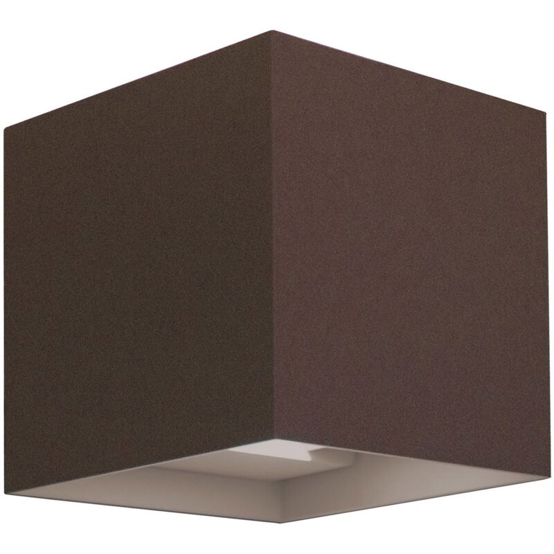 foto del prodotto applique led quadrata da parete con fascio regolabile mod. marbella colore corten