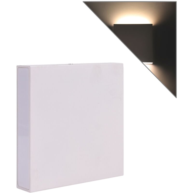 foto del prodotto applique led quadrata slim 12w bi emissione luce calda 3000k illuminazione ideale per soggiorni camere ingressi uffici e negozi
