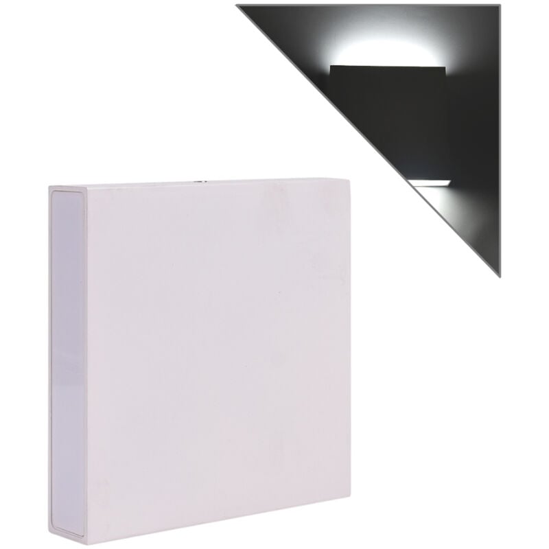 foto del prodotto applique led quadrata slim 12w bi emissione luminosa 6500k illuminazione soggiorno camera da letto ingresso uffici e negozi