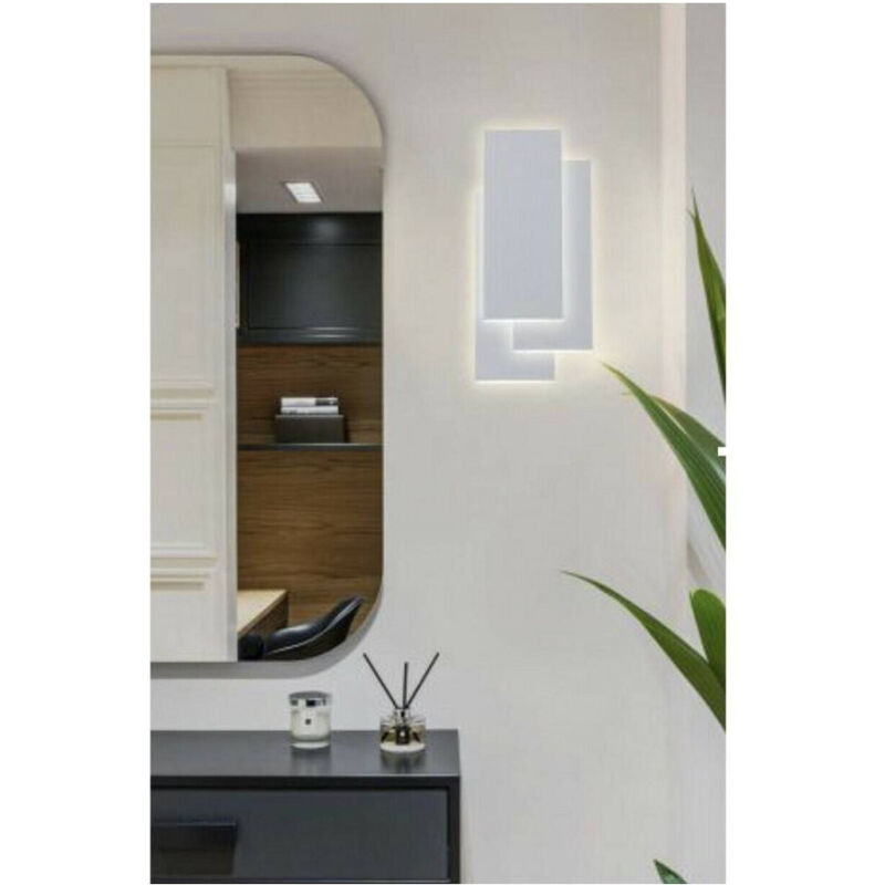 foto del prodotto applique led rettangolo comodino abat jour 12 w luce fredda calda naturale e41 bianco naturale trade shop traesio