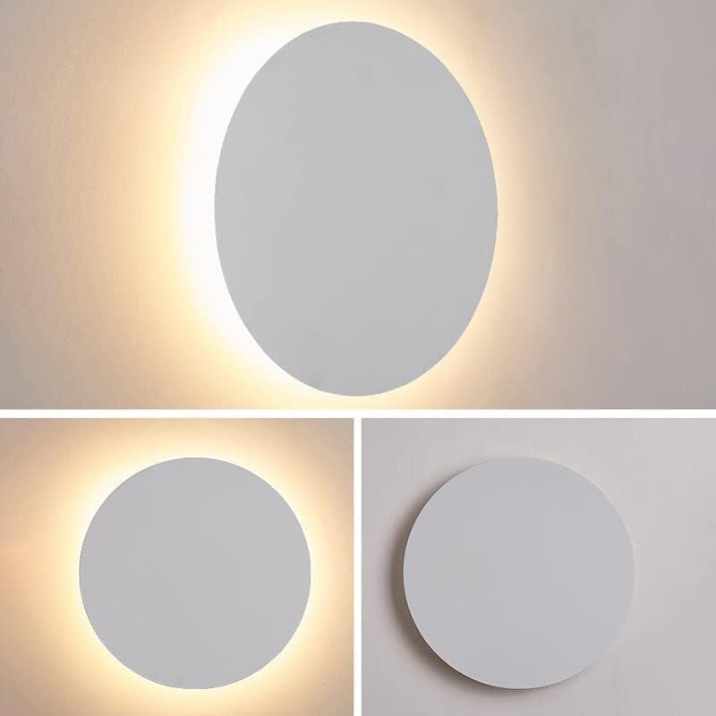 foto del prodotto applique led rotonda, interruttore touch moderno, soggiorno, camera da letto, decorazione, applique bianca, 18 cm, luce tricolore