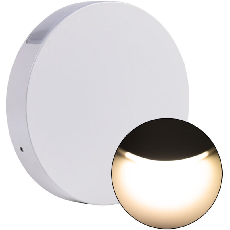 foto del prodotto applique led slim tonda 6w luce calda doppia emissione up and down ideale per arredi contemporanei