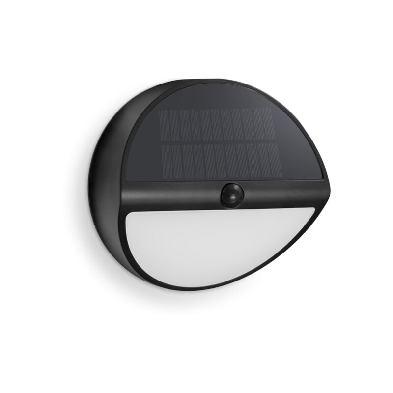 foto del prodotto applique led solar aura tonda nera 5w 4000k 500lm aurne 052040 century