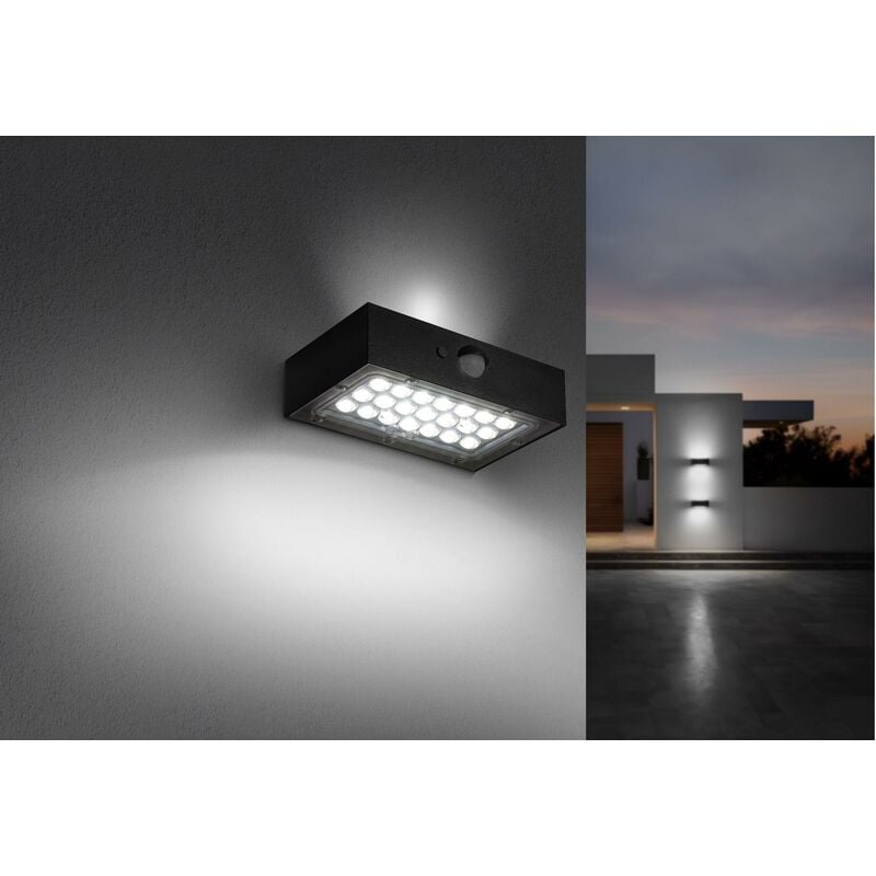 foto del prodotto applique led solar domino mini nero 3w 4000k 350l century