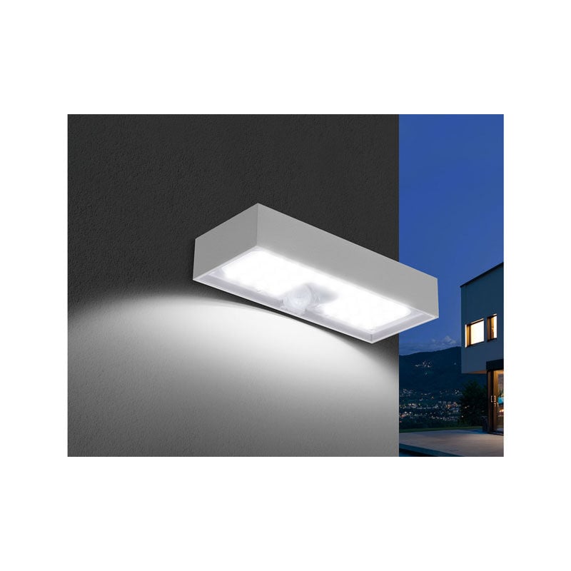 foto del prodotto applique led solare domino nero 6w 800lm