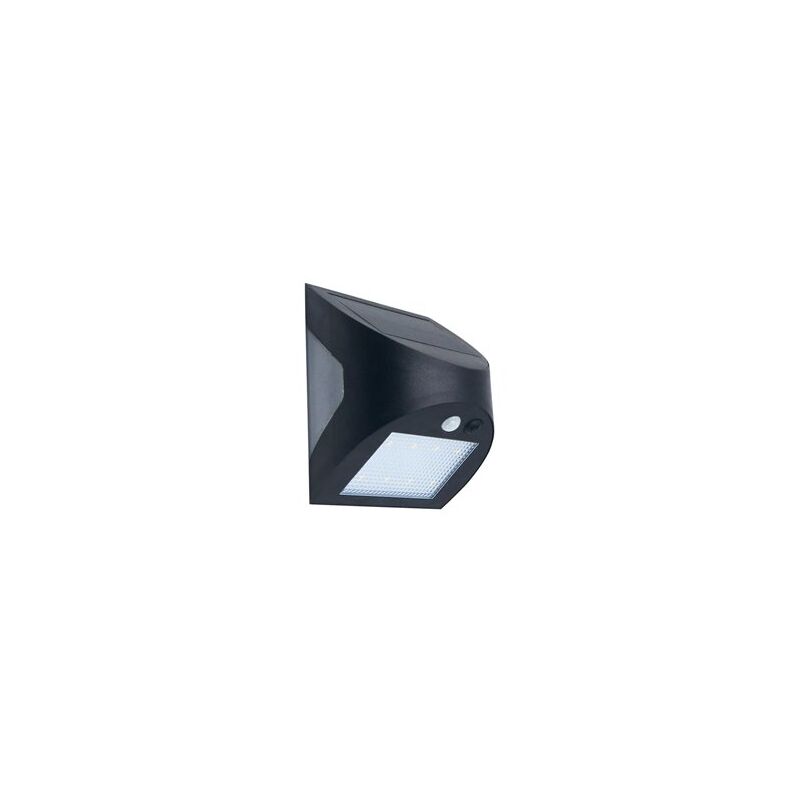 foto del prodotto applique led solare kolam con sensore di movimento pir e crepuscolare 3w 6000k 300lm ip65 colore nero