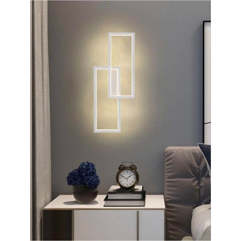 foto del prodotto applique led tre tonalit luce bianca calda naturale lampada rettangolare bianco