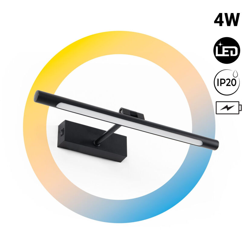 foto del prodotto applique led tubolare con batteria 4w telecomando cct dim