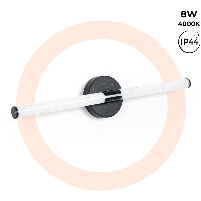 foto del prodotto applique led tubolare per bagno 8w 720lm ip44 60cm