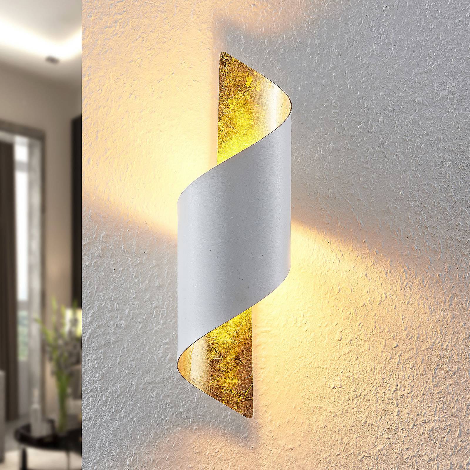 foto del prodotto applique lindby desirio, bianco oro, 35 cm, metallo
