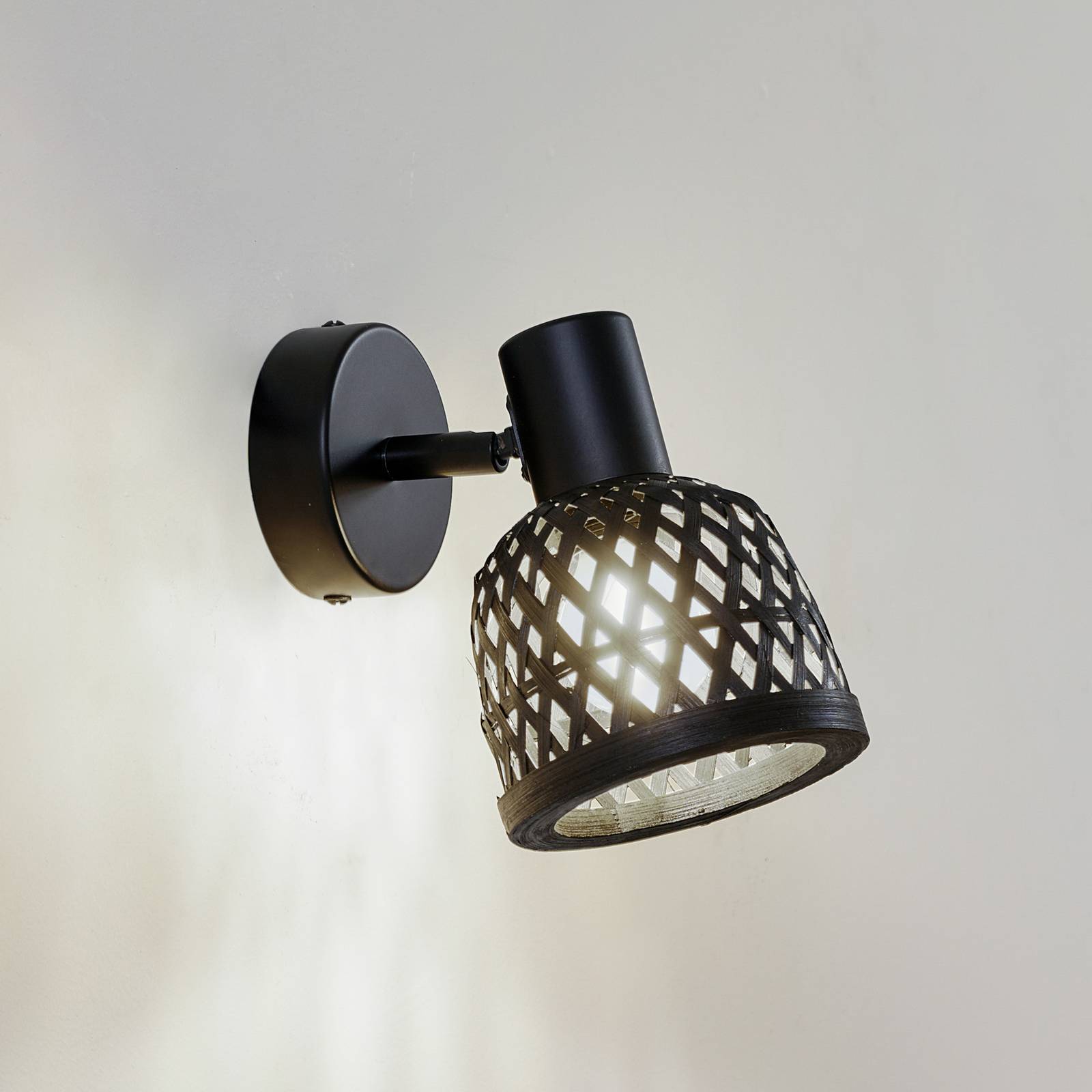 foto del prodotto applique lindby eskil, 10 cm, nero, bamb 