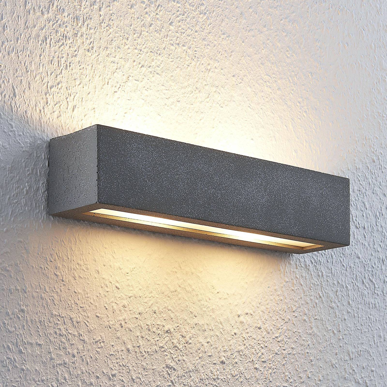 foto del prodotto applique lindby nellie, grigio, cemento, larghezza 35,3 cm