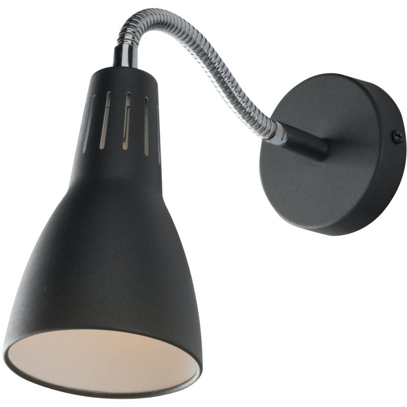 foto del prodotto applique logiko in metallo nero con diffusore orientabile 