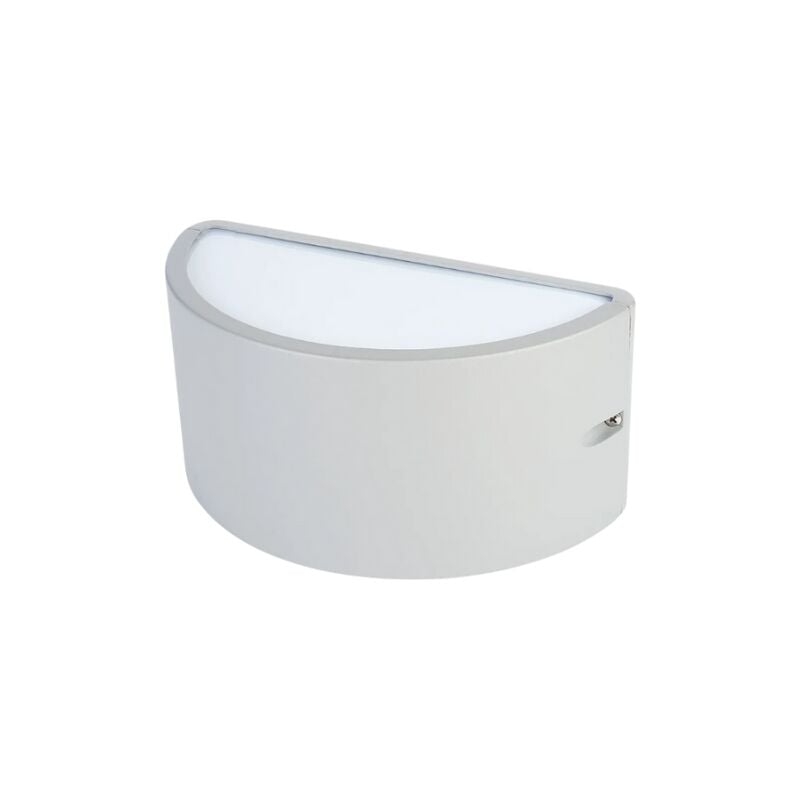 foto del prodotto applique lux da esterno in alluminio grigio,forma arrotondata, ip44, attacco e27, max 60w,illuminazione bidirezionale gloupie