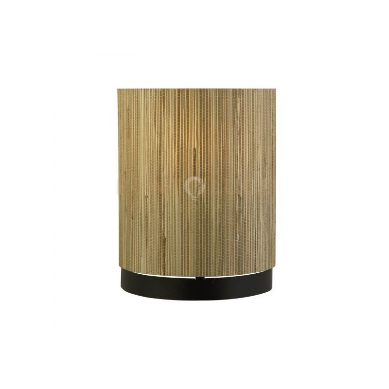 foto del prodotto applique meadow 1lt, paralume in erba naturale e metallo nero