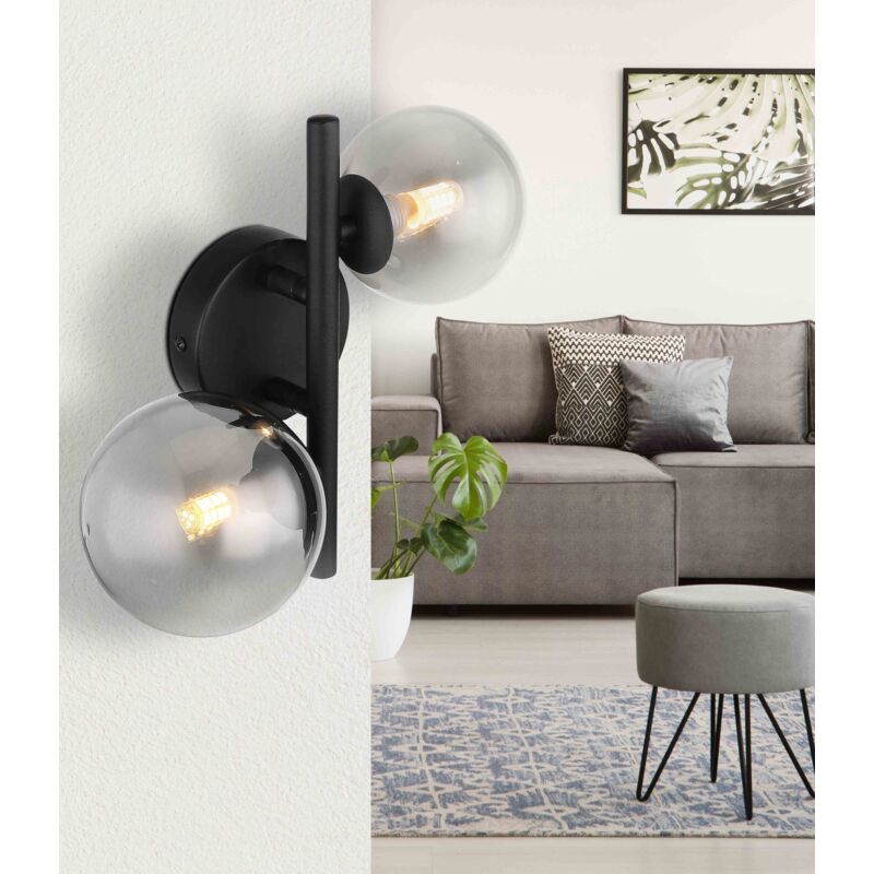 foto del prodotto applique metallo nero opaco 2 x led g9