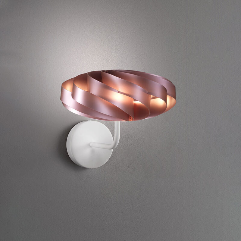 foto del prodotto applique moderna 1 luce flat in polilux rosa metallico d30 made in italy