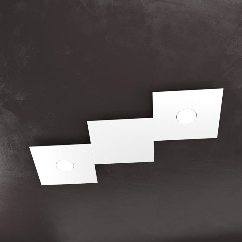 foto del prodotto applique moderna 3 moduli eccentric metallo bianco 2 luci gx53