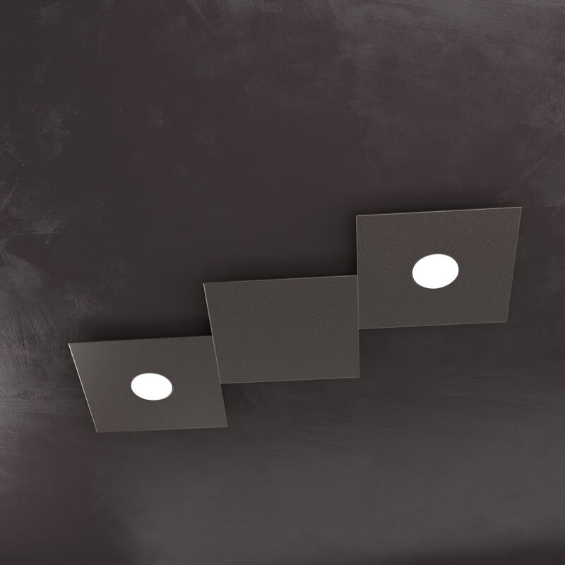 foto del prodotto applique moderna 3 moduli eccentric metallo marrone 2 luci gx53