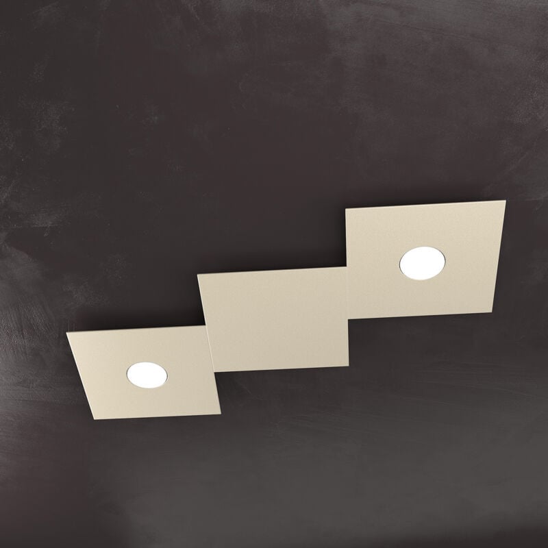 foto del prodotto applique moderna 3 moduli eccentric metallo sabbia 2 luci gx53