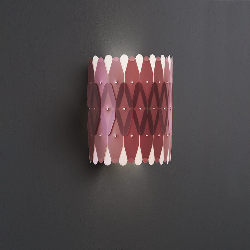 foto del prodotto applique moderna amanda 1 luce in polilux rosa metallico made in italy