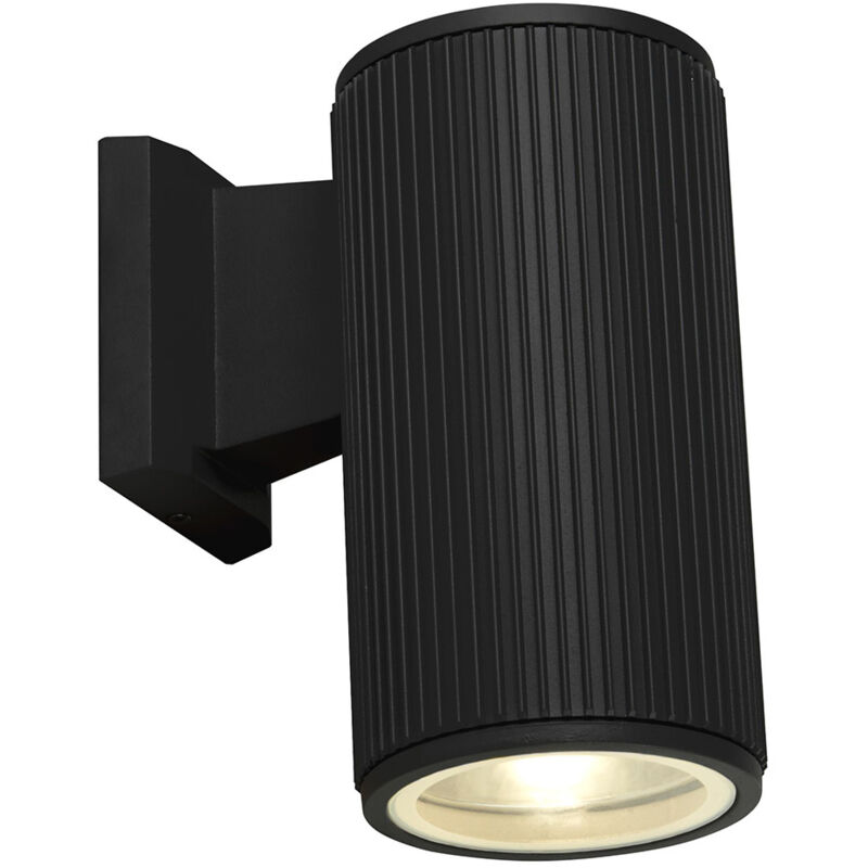 foto del prodotto applique moderna amburgo alluminio nero vetro trasparente 1 luce e27