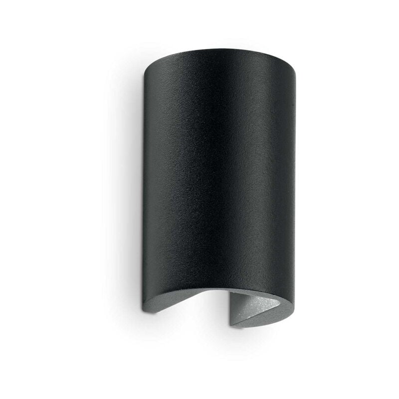 foto del prodotto applique moderna apollo alluminio nero 2 luci led 6w 4000k luce naturale