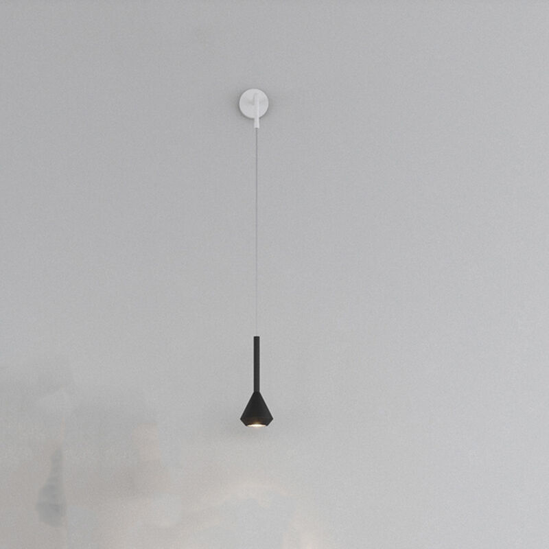foto del prodotto applique moderna aygo metallo bianco e nero 1 luce gu10